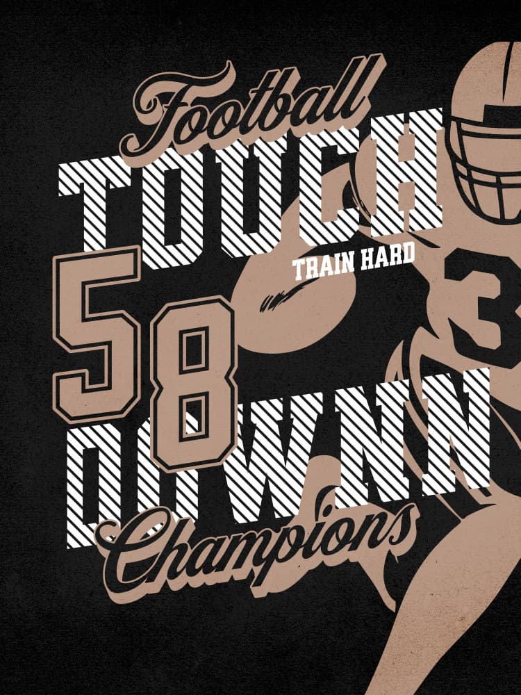 Retro Football Touchdown by Pictufy Studio IV — canvas wall art