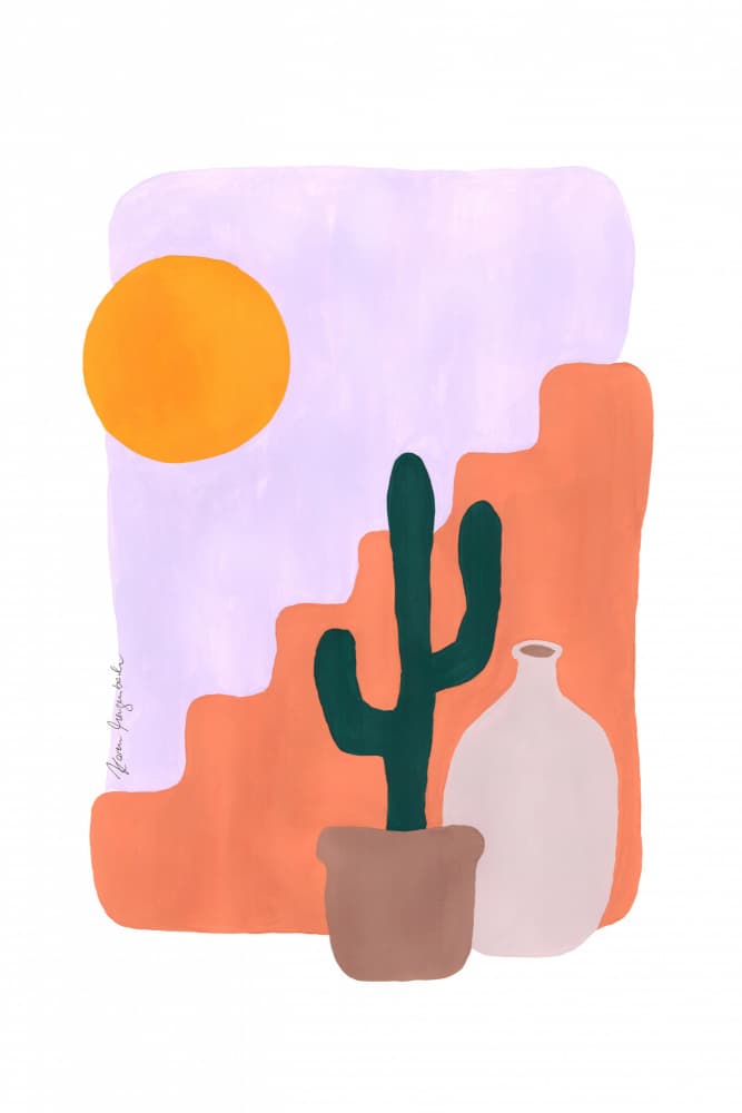 Desert Sun Cactus by Karen Menzenbach — canvas wall art