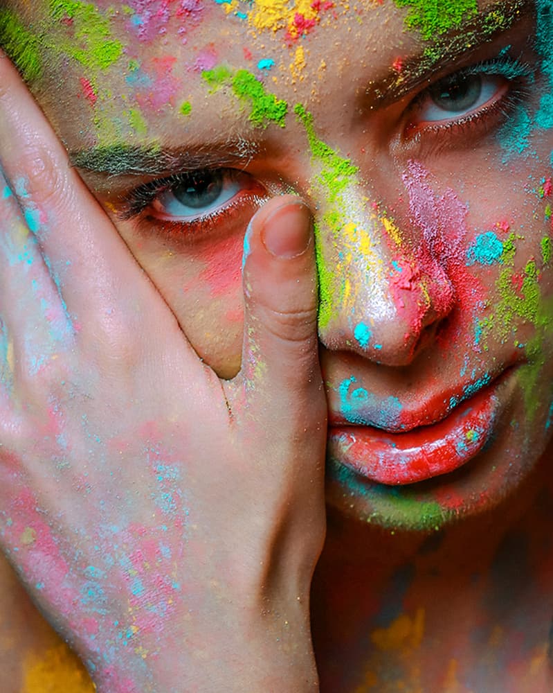Vibrant Powder Portrait by Djayent Abdillah — canvas wall art