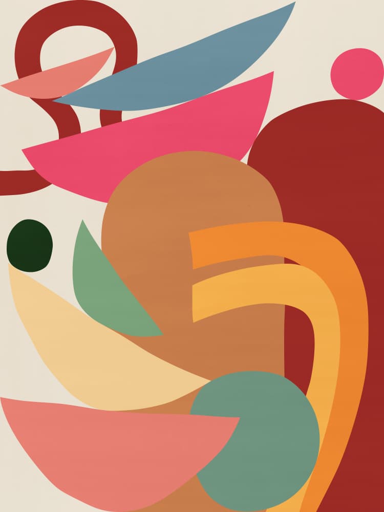 Colorful Abstract Shapes by Vitor Costa — canvas wall art