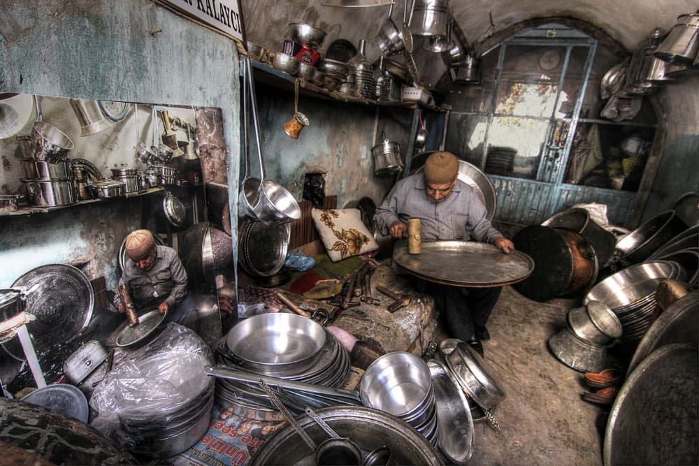 Artisan Copper Workshop by Emine Basa — canvas wall art