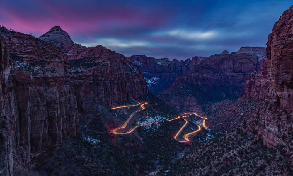 Winding Canyon Road At Dusk by Yue Wu — canvas wall art