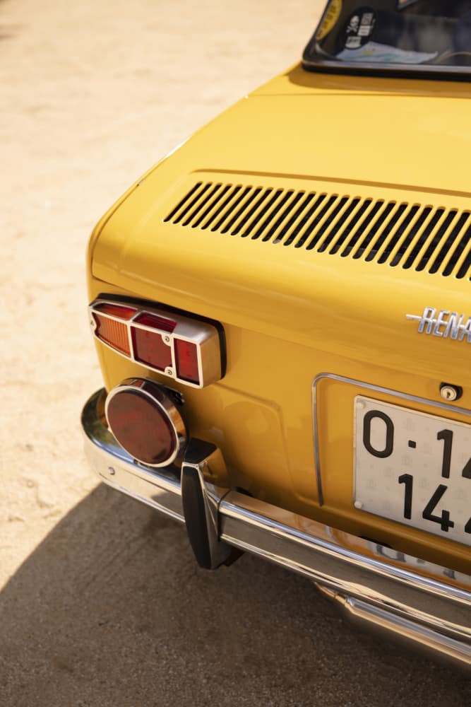 Yellow Classic Car Rear by Julia Ramiro — canvas wall art