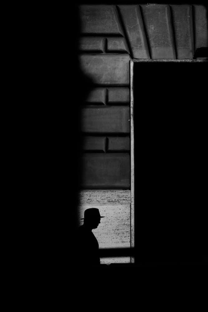 Mysterious Man Silhouette by Antonio Grambone — canvas wall art
