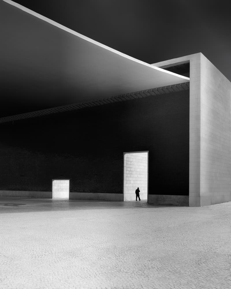 Solitary Figure Modern Space by Olavo Azevedo — canvas wall art