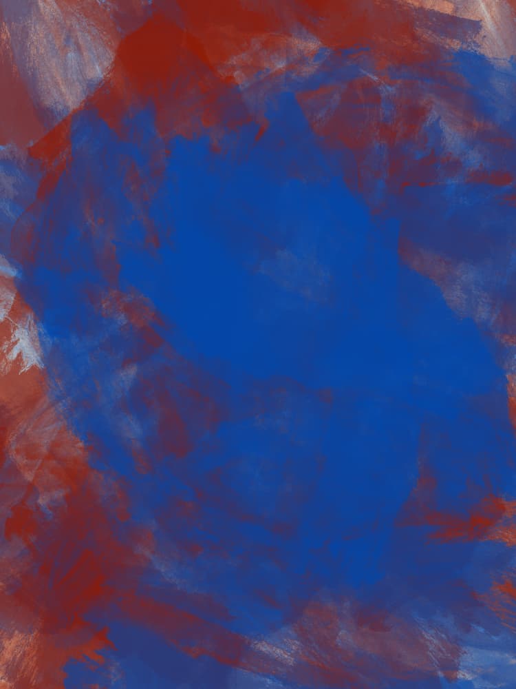 Abstract Minimalist Painting in Bright Blue and Brick by Dina Dankers — canvas wall art