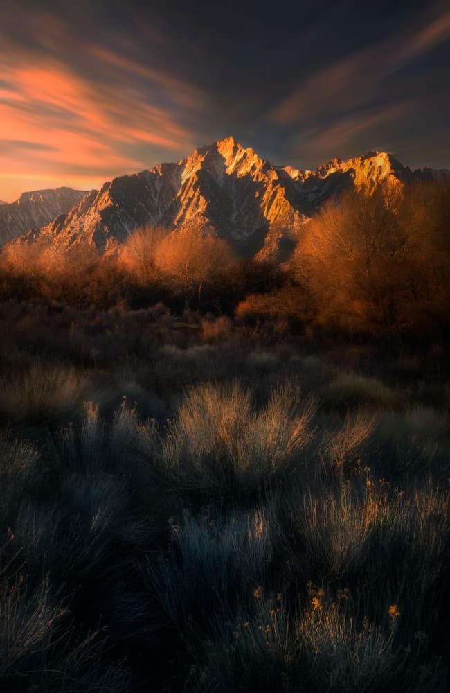 Golden Mountain Sunset by Ruiqing P. — canvas wall art