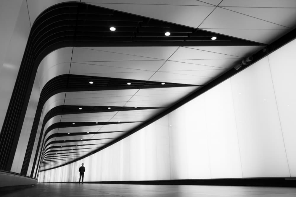 Modern Tunnel Solitude by Fernando Coelho — canvas wall art