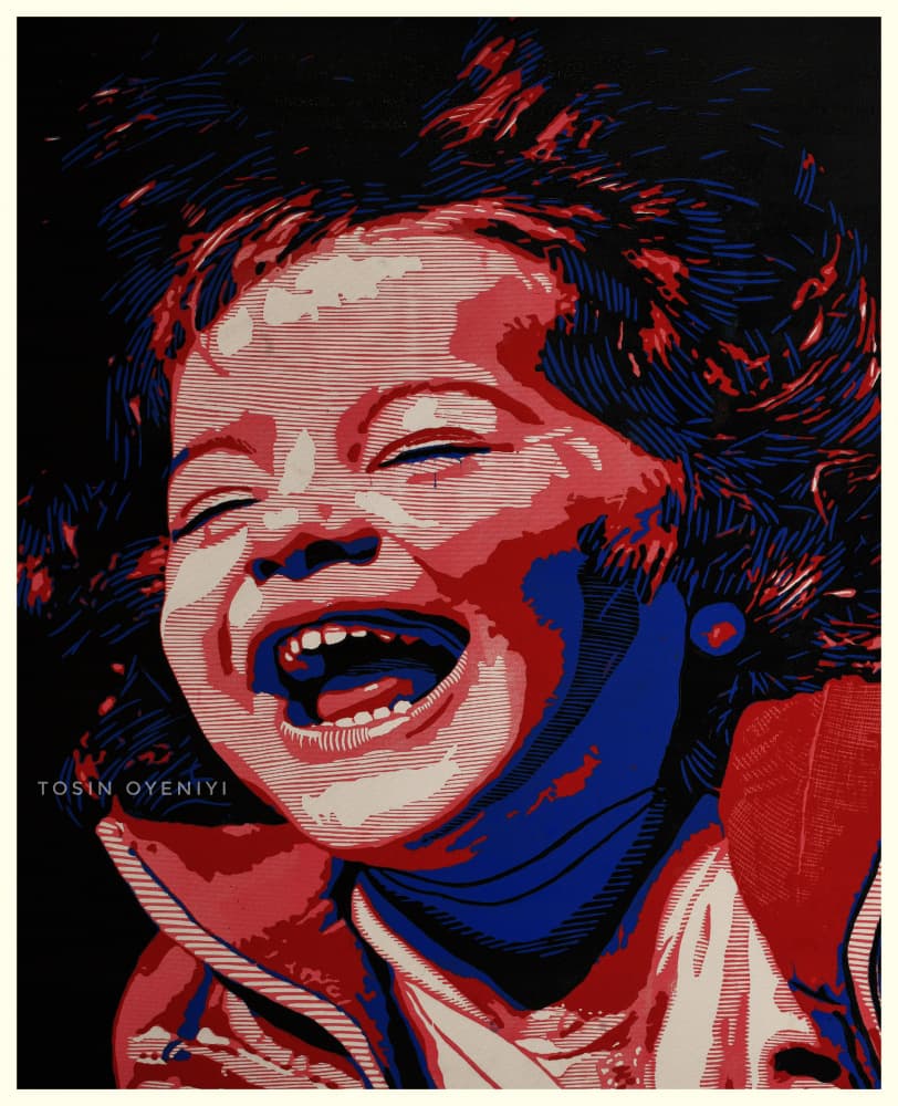 Joyful Child's Laughter by Tosin Oyeniyi — canvas wall art