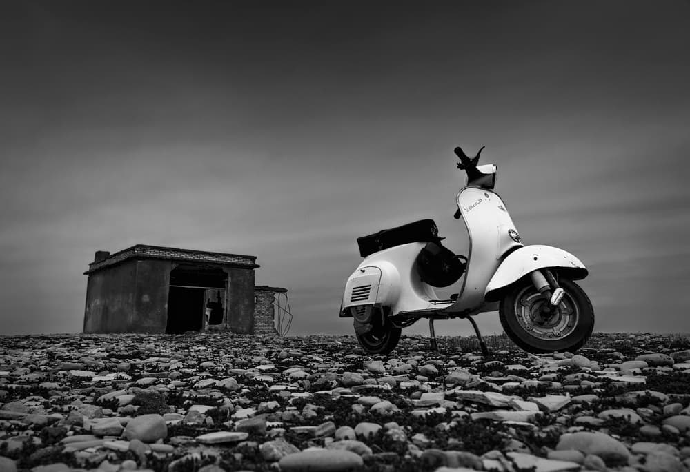 White Vespa Ruin by Michel Manzoni — canvas wall art