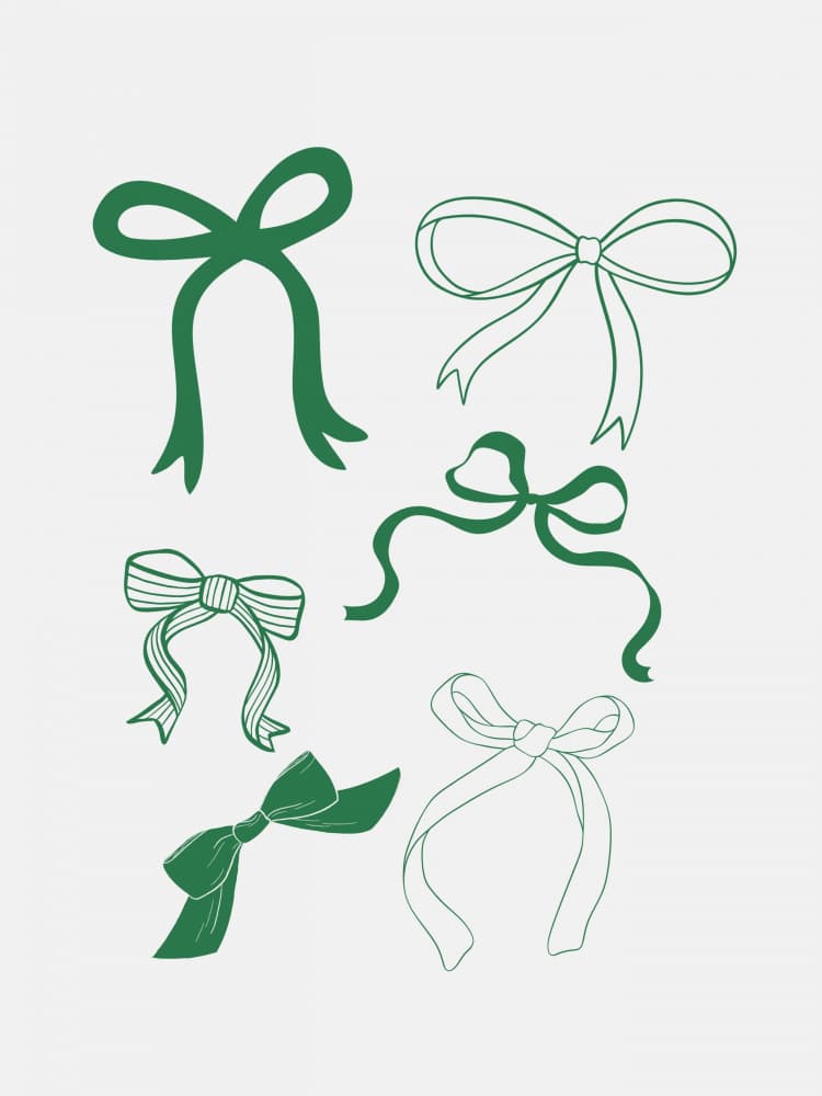 Elegant Green Bows by Jolly and Dash — canvas wall art