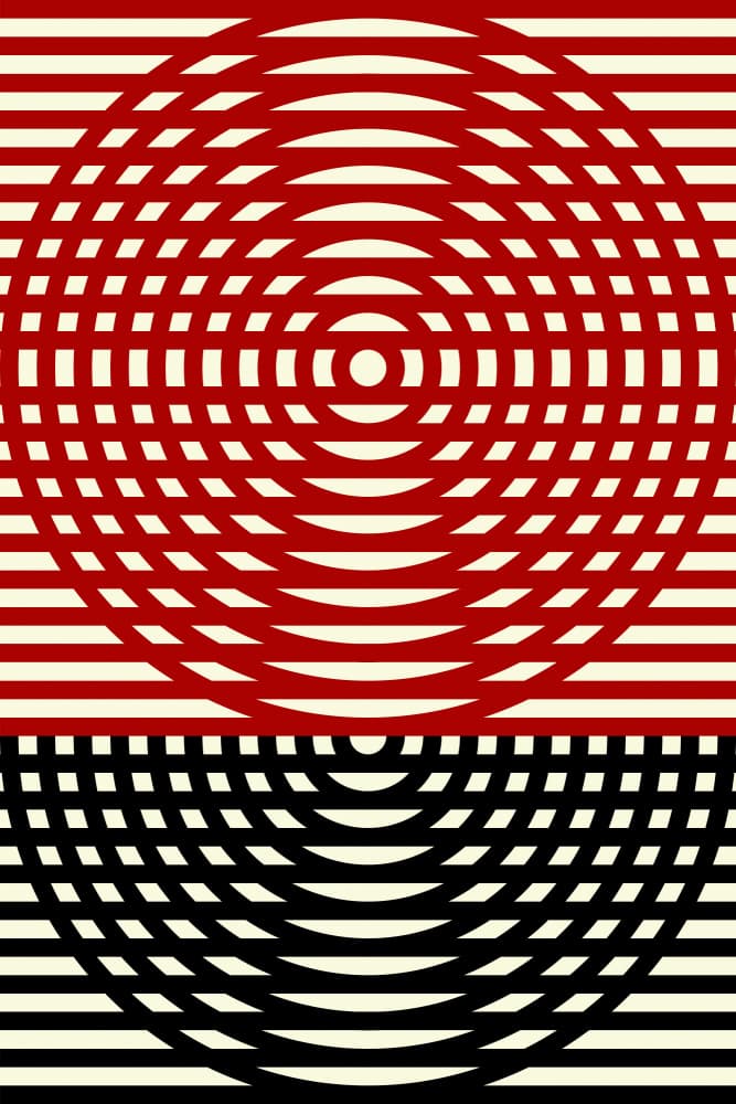 Red Black Optical Pattern by Petr Strnad — canvas wall art
