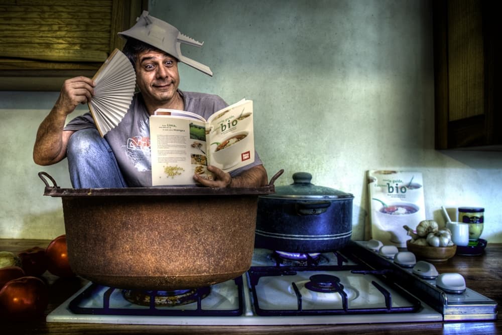 Chef In A Pot by Christian Roustan (Kikroune) — canvas wall art