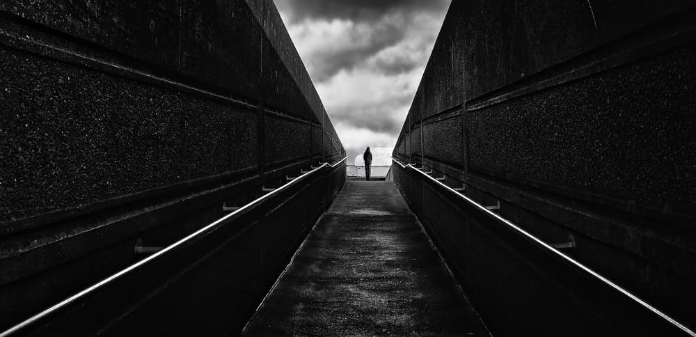 Lone Figure Dark Sky by Catalin Alexandru — canvas wall art