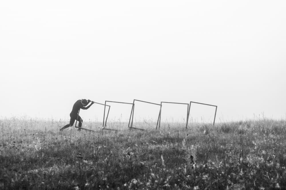 Pushing Through Obstacles by Leszek Paradowski — canvas wall art