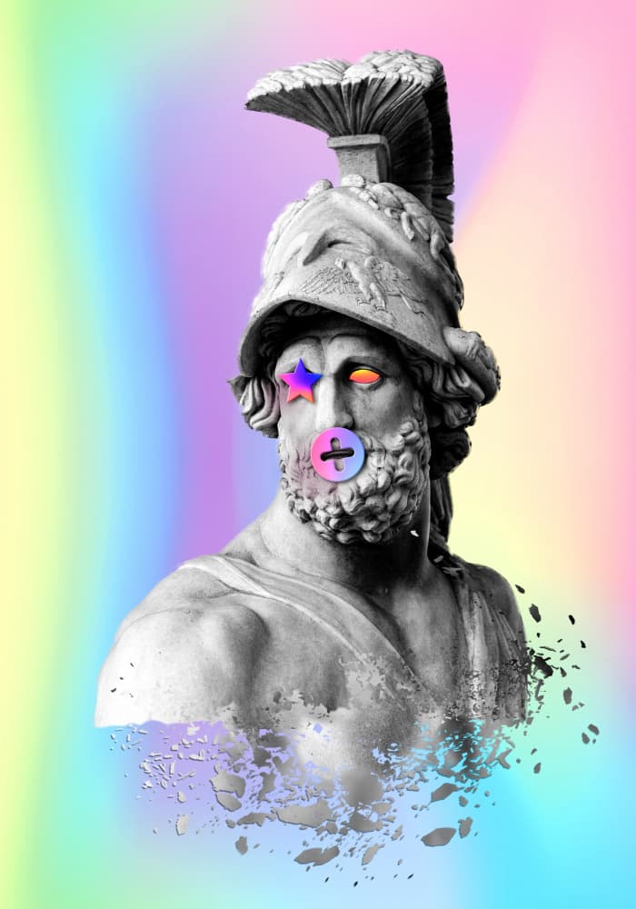 Vibrant Classical Glitch by Fadil Roze — canvas wall art