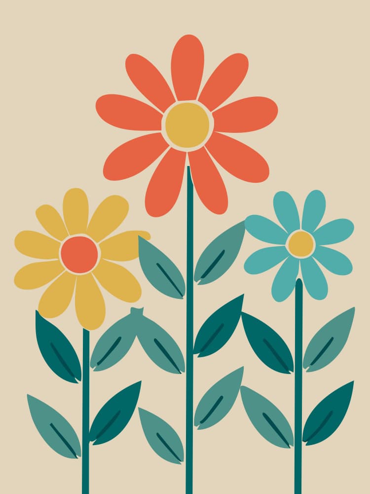 Colorful Retro Blooms