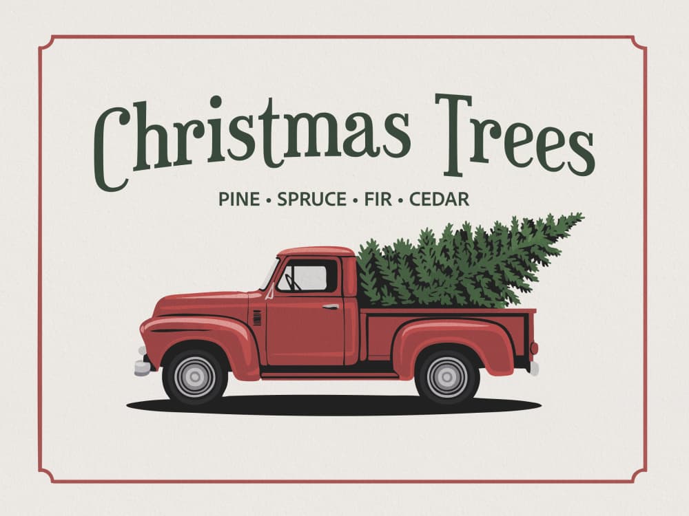 Red Christmas Truck by Andreas Magnusson — canvas wall art