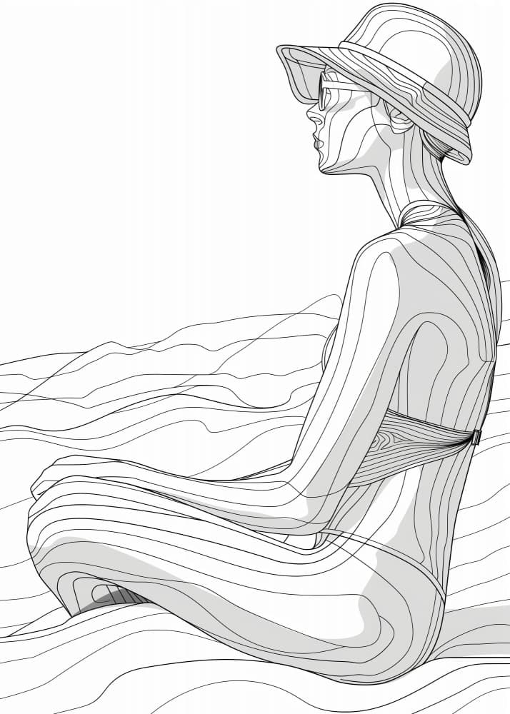 Stylish Beach Contours by Justyna Jaszke — canvas wall art