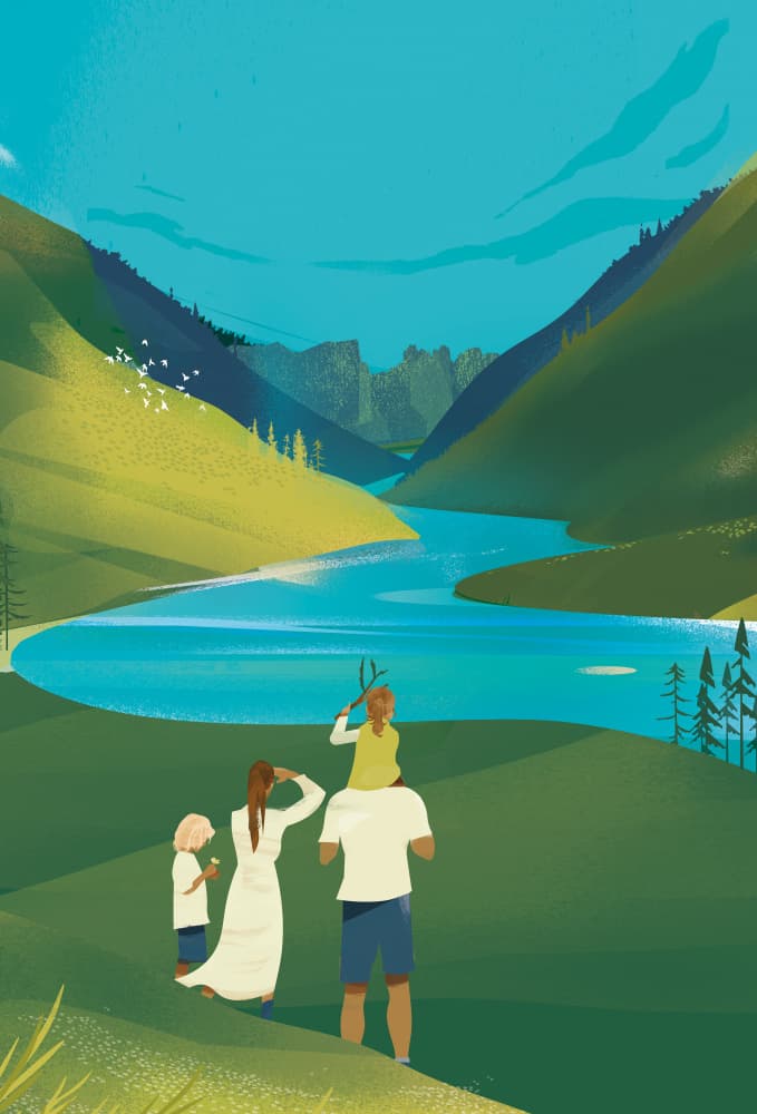 Family's Scenic Valley View by Annelien Smet — canvas wall art