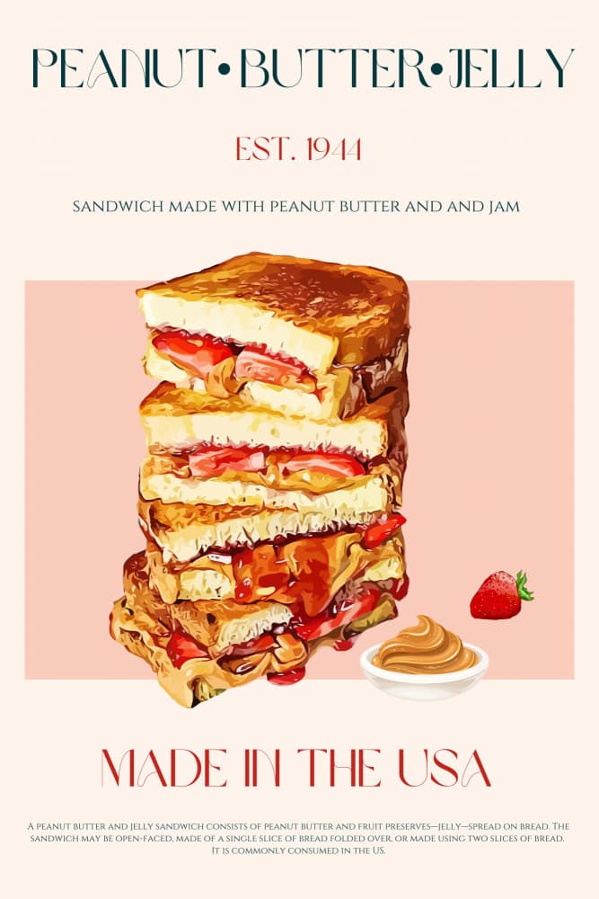 Peanut Butter Jelly Stack by Nazma Khokhar — canvas wall art