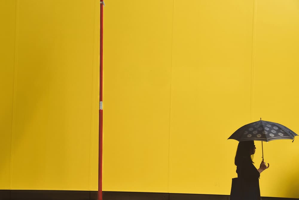 Urban Yellow Silhouette by Reiko kiri — canvas wall art