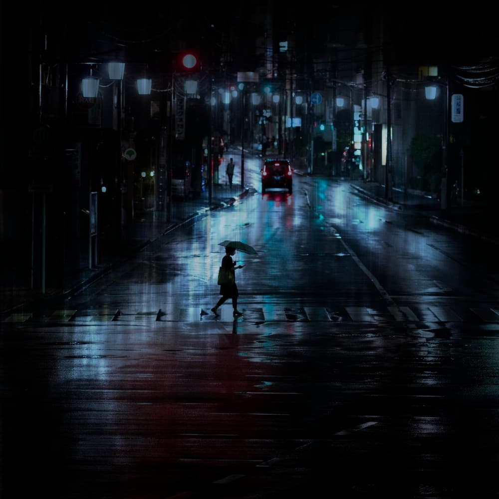Urban Rainy Night by Yasuhiro Takachi — canvas wall art