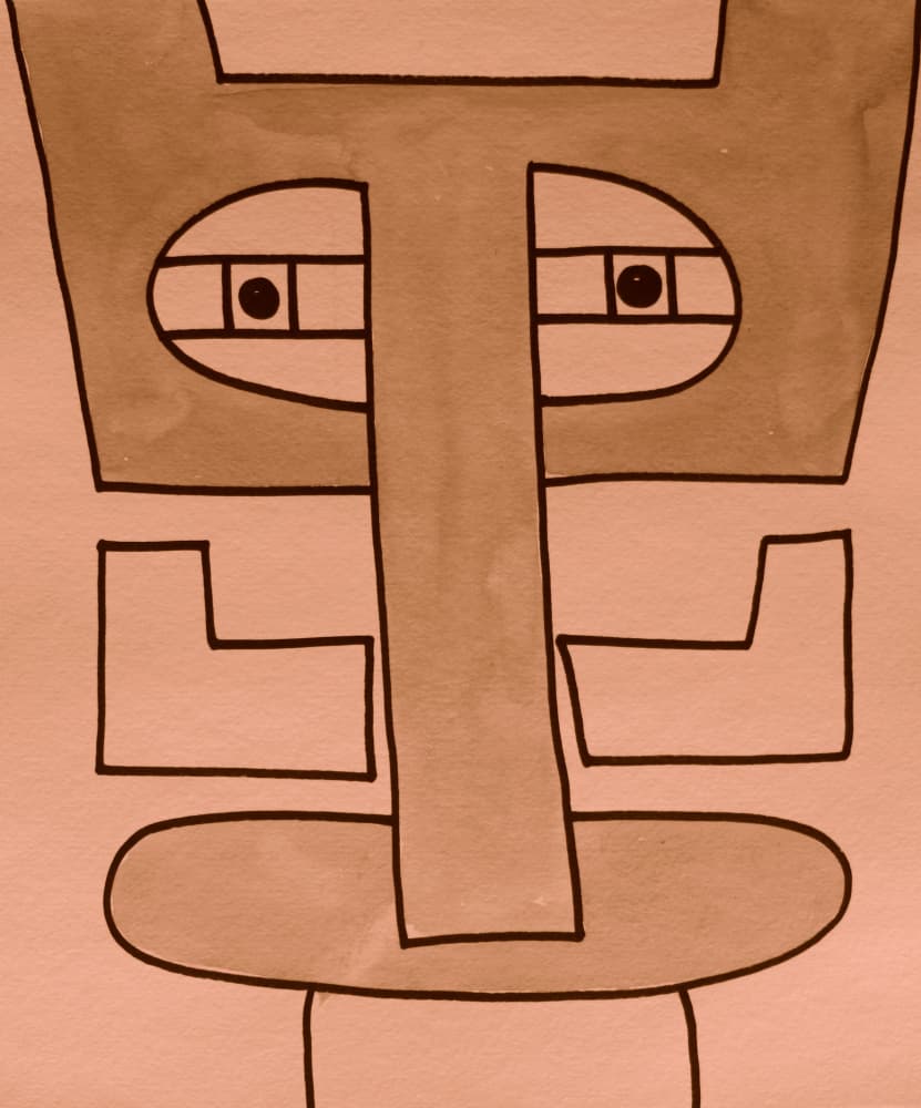 Abstract Sepia Mask by Santhosh ch — canvas wall art