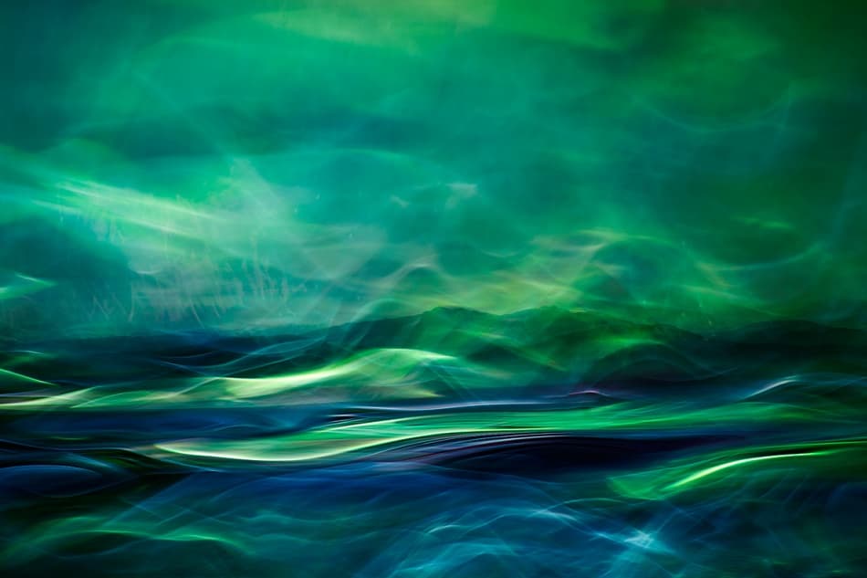 Ethereal Green Waves by Willy Marthinussen — canvas wall art