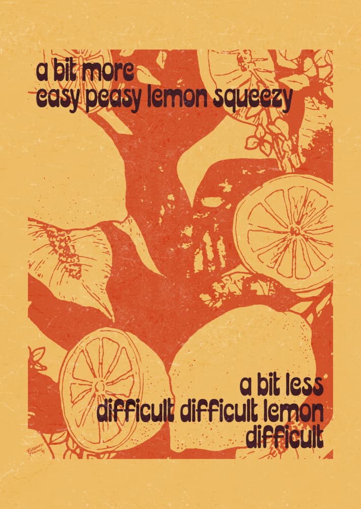 Easy Peasy Lemon Squeezy by Katariina Kosunen — canvas wall art