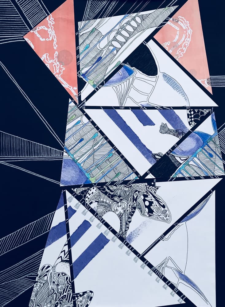 Intricate Geometric Collage by kellymariesmith — canvas wall art