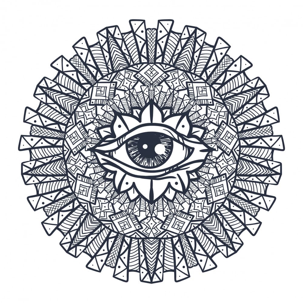 Mystical Eye Mandala by Marika Barsrsind — canvas wall art