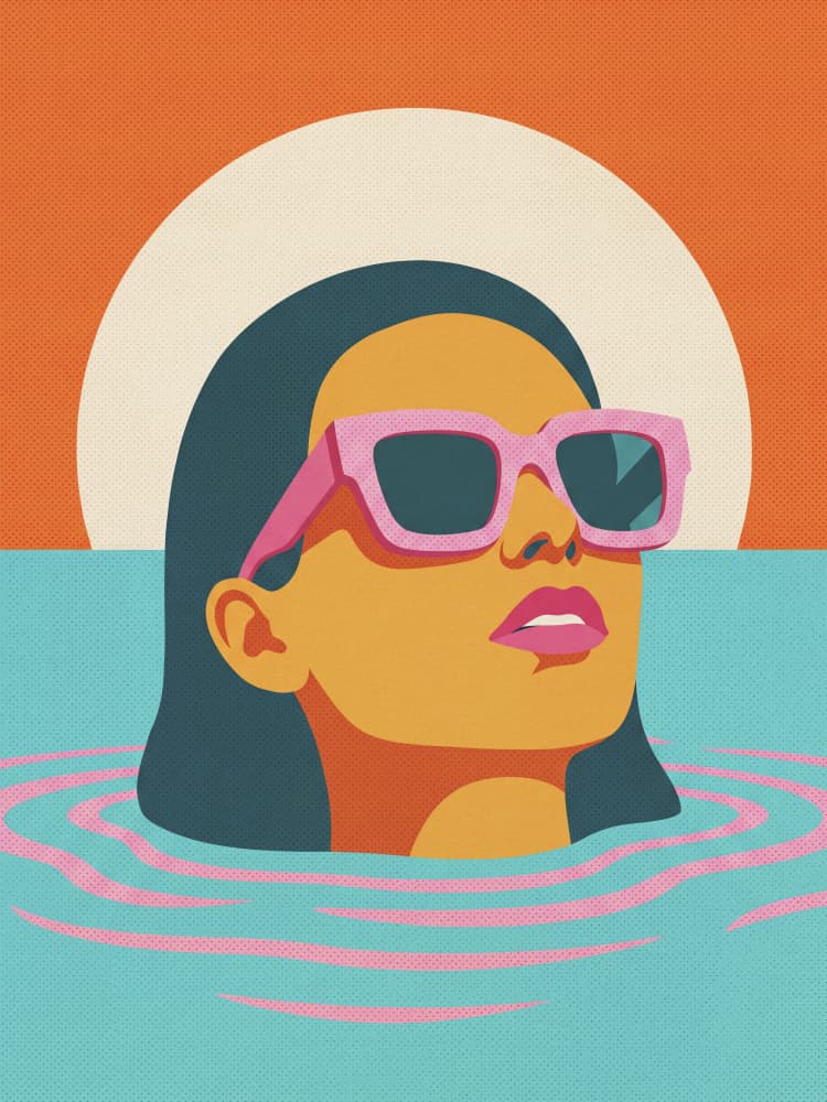 Pink Sunglasses Summer by Andreas Magnusson — canvas wall art