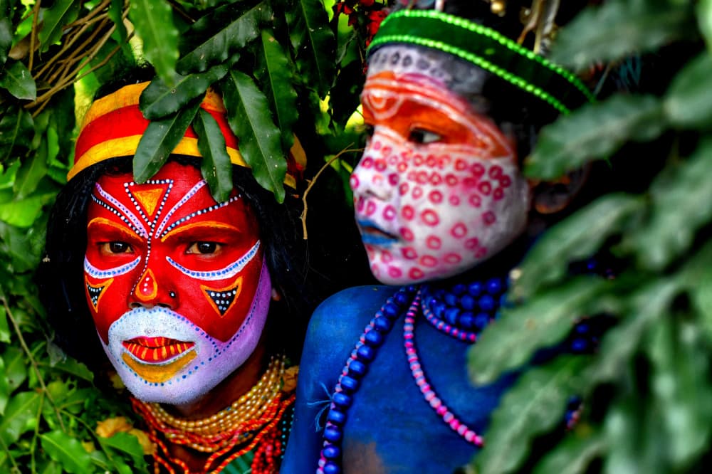 Vibrant Festival Faces by Avishek Das — canvas wall art