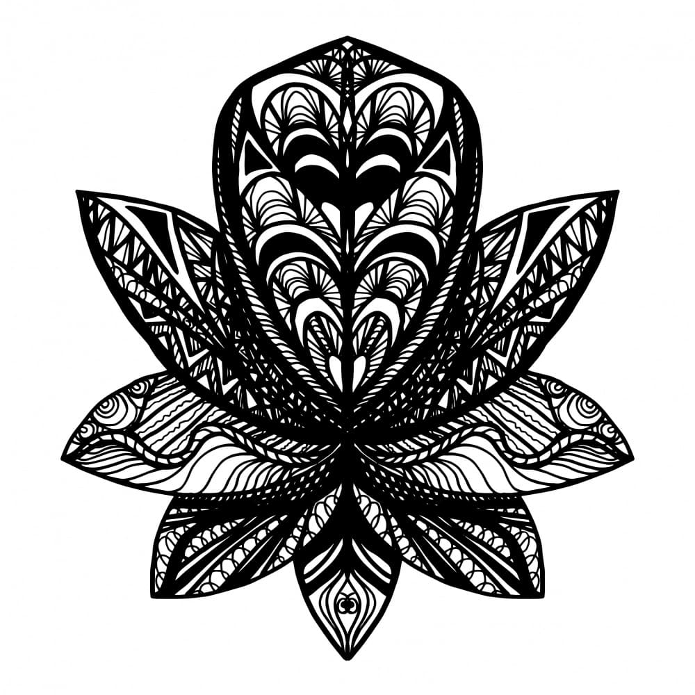Intricate Lotus Flower by Marika Barsrsind — canvas wall art
