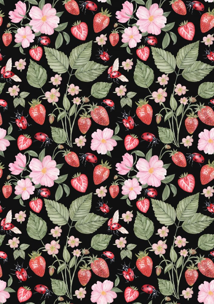 Strawberry Blossom Delight by Linda Sitniece — canvas wall art