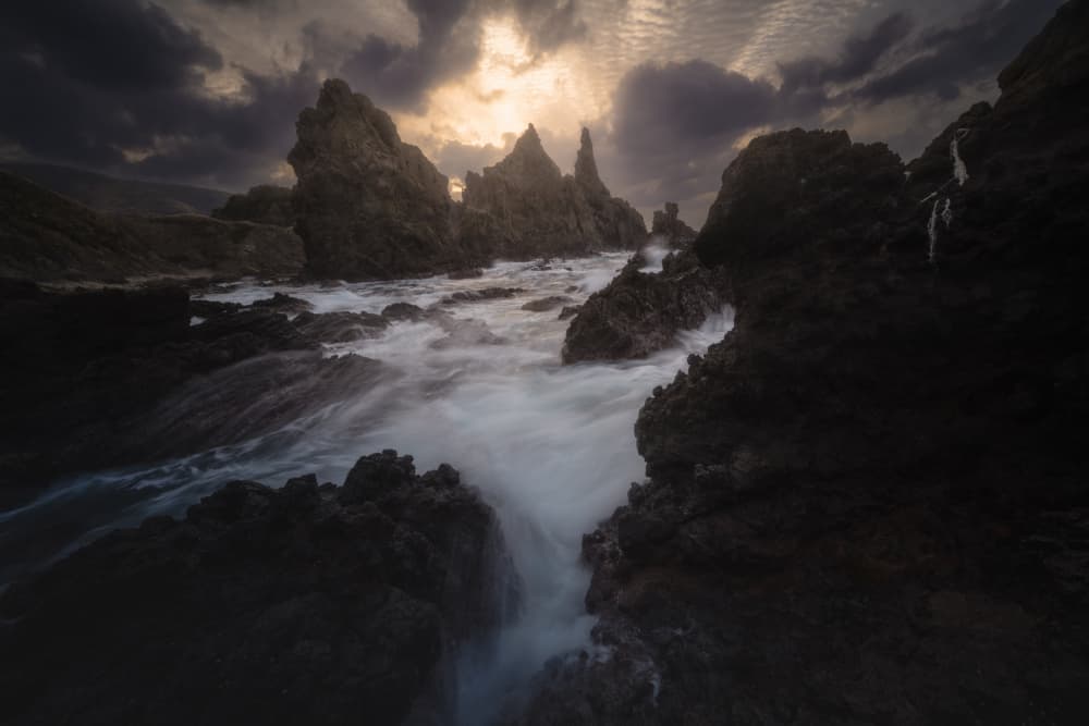 Stormy Rocky Coast by Daiki Kuroda — canvas wall art
