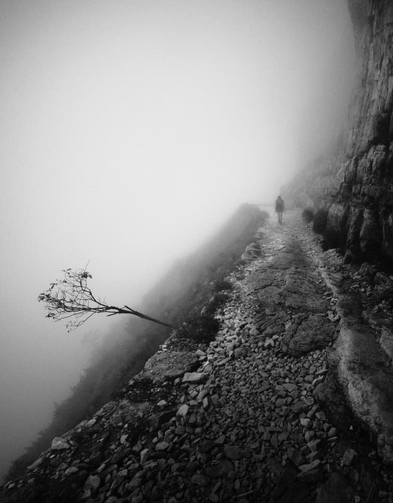 Misty Mountain Path by Alessandro Accordini — canvas wall art