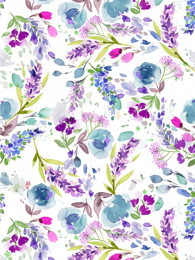 Watercolor Lavender Garden by Ninola Design — canvas wall art