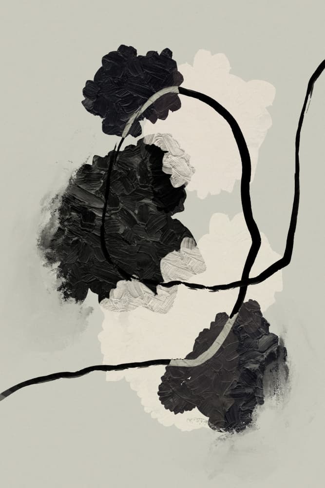 Monochrome Blossoms by Treechild — canvas wall art
