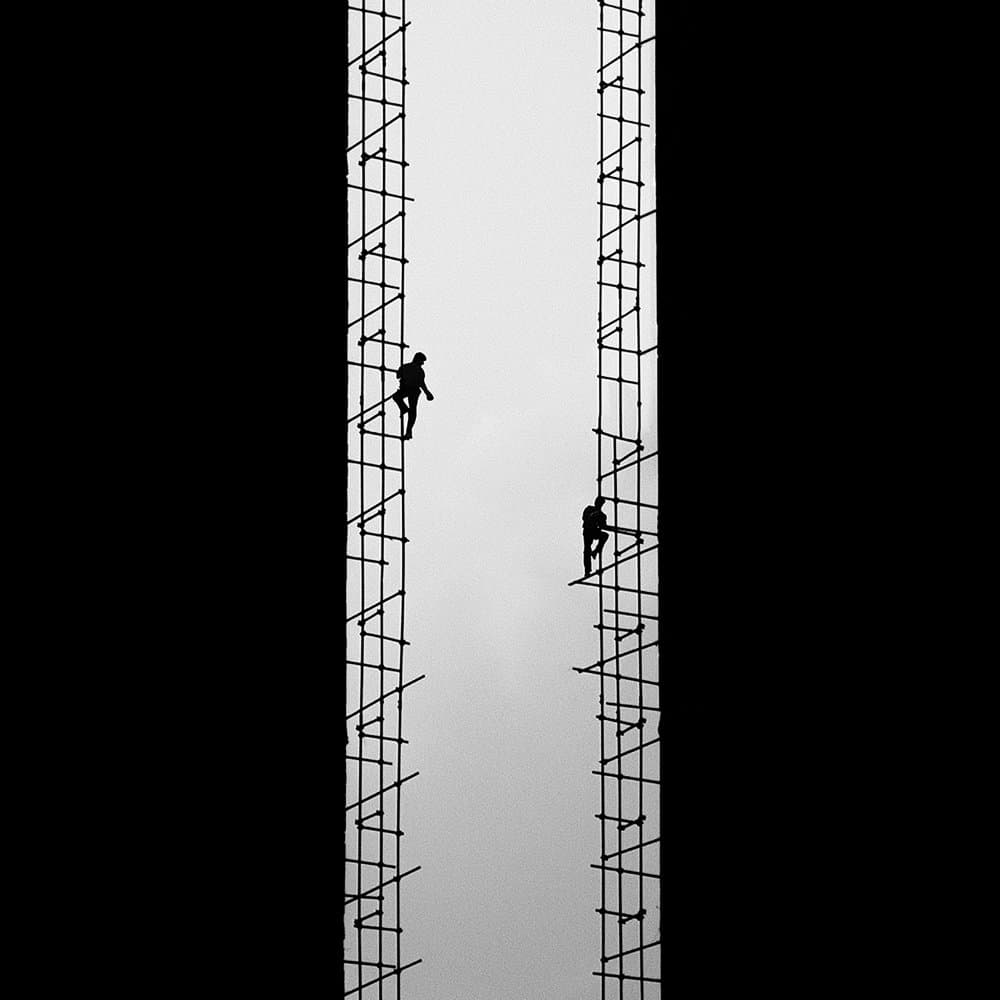 Upward Climb Silhouettes by alizolghadri93 — canvas wall art