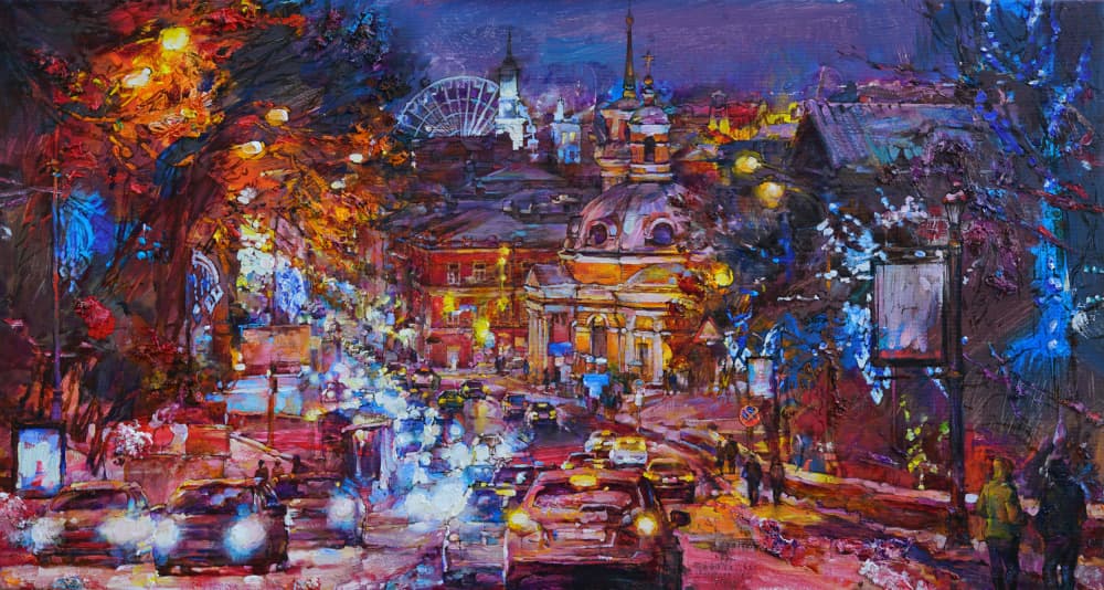 Vibrant City Night by Andrii Kutsachenko — canvas wall art