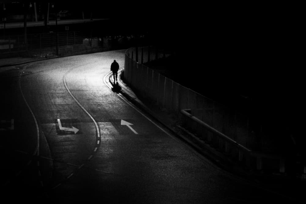 Solitary Night Walk by Fernando Coelho — canvas wall art