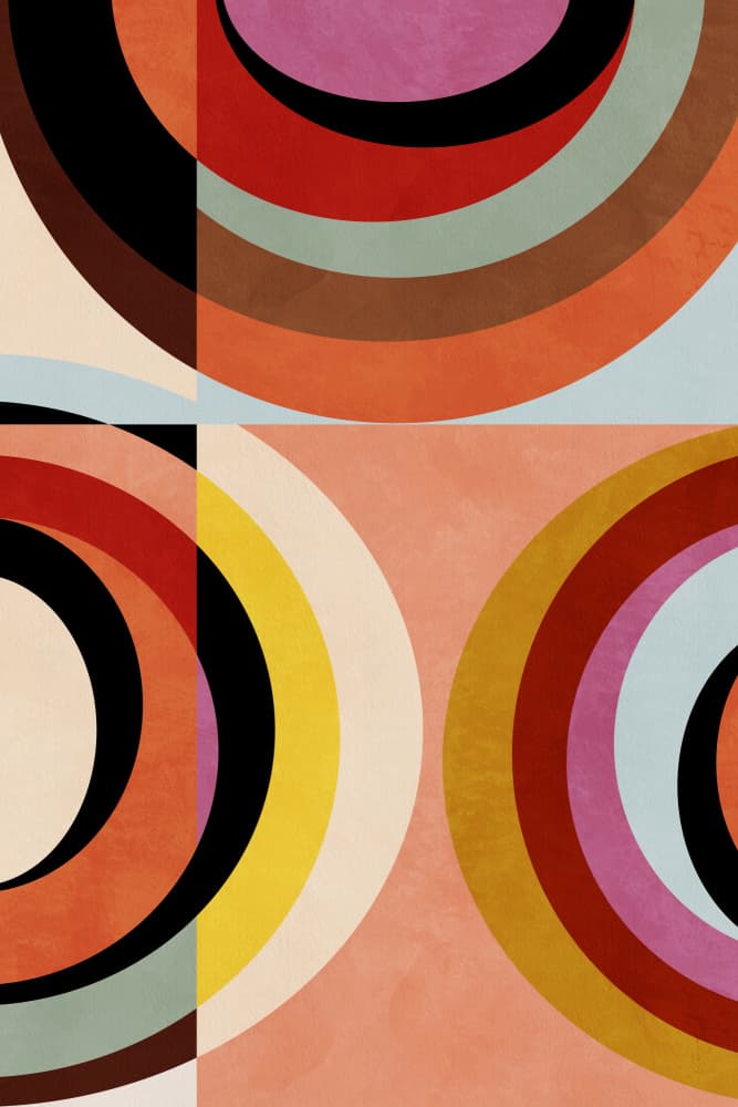 Warm Colors Bauhaus Geometry3 by Ana Rut Bre — canvas wall art