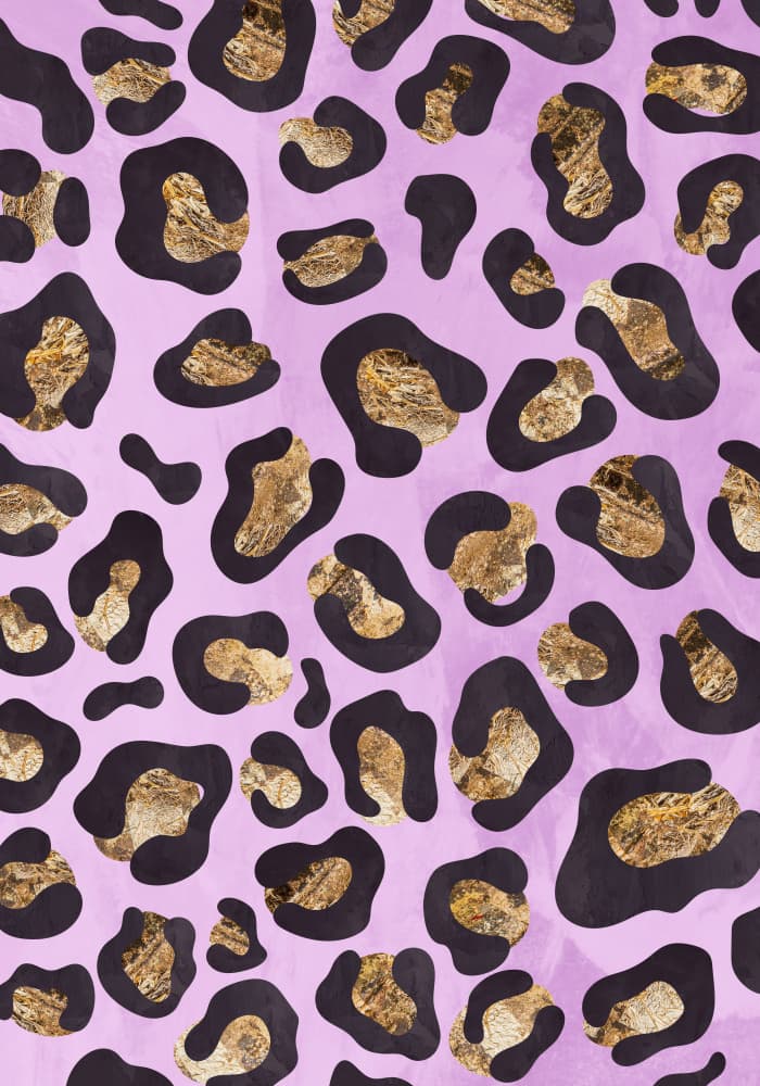 Golden Leopard on Lavender by Sarah Manovski — canvas wall art
