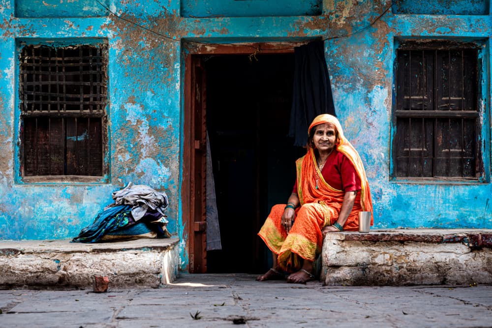 Smiling Indian Woman by Gloria Staffa — canvas wall art