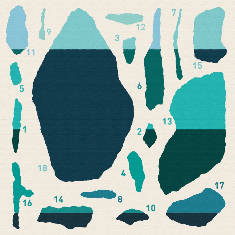 Monochromatic Ocean Shapes by Rafa Mateo — canvas wall art