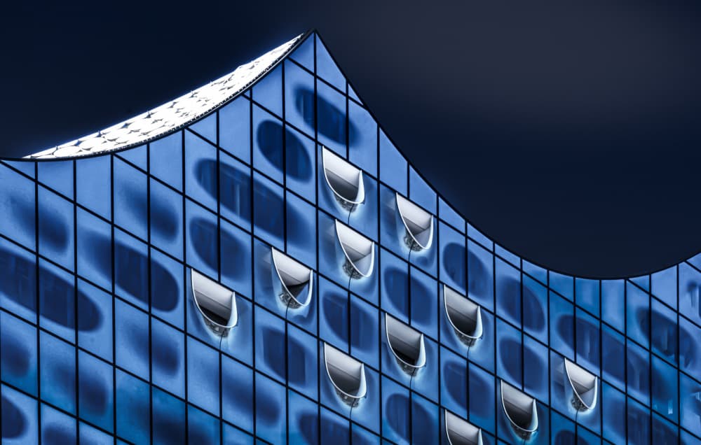 Blue Glass Curves by Stephan Rückert — canvas wall art