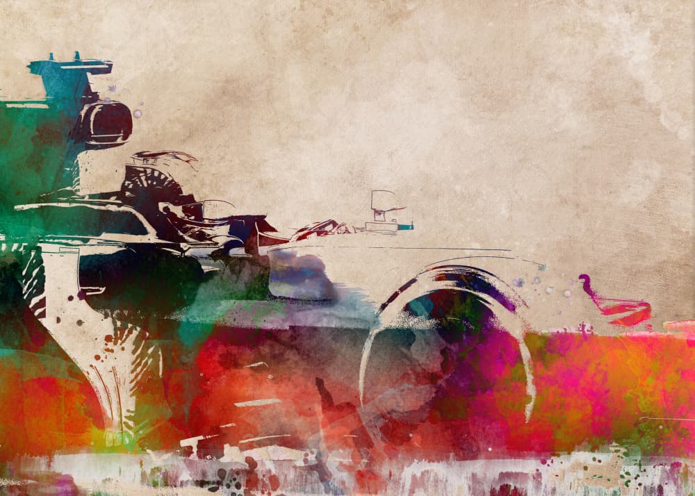 Vibrant Racing Machine by Justyna Jaszke — canvas wall art
