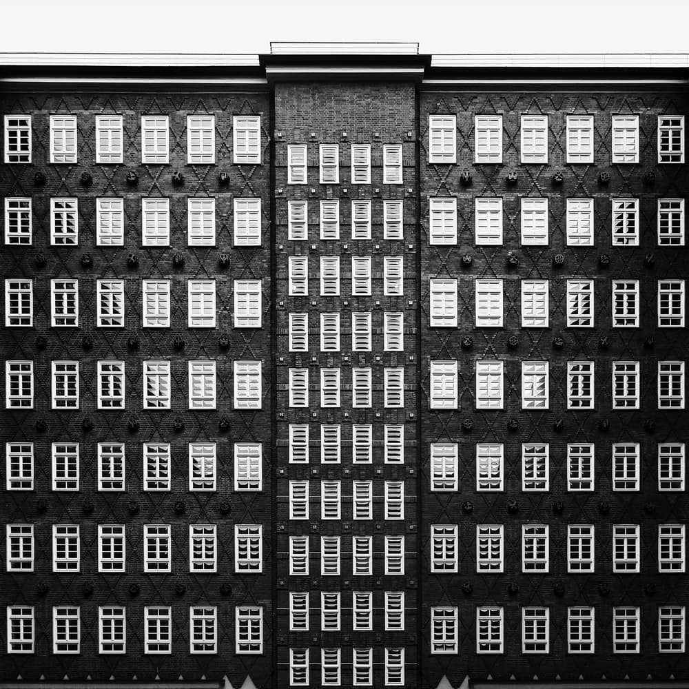 Geometric Building Windows by Franz Baumann — canvas wall art